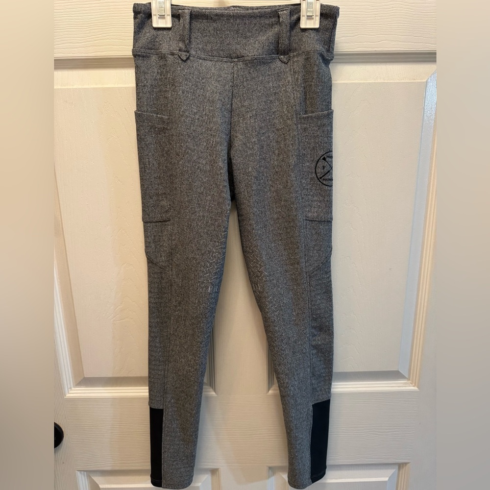 Free Ride Equestrian XXS Grey Tweed Full Seat Breeches. Like new!